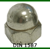 DIN 1587 Kloboukové matice uzavřené 1587