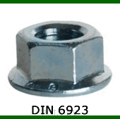 DIN 6923 Ozubené matice s límcem 6923